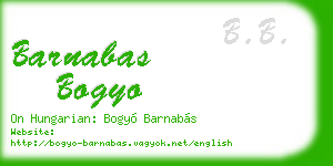 barnabas bogyo business card